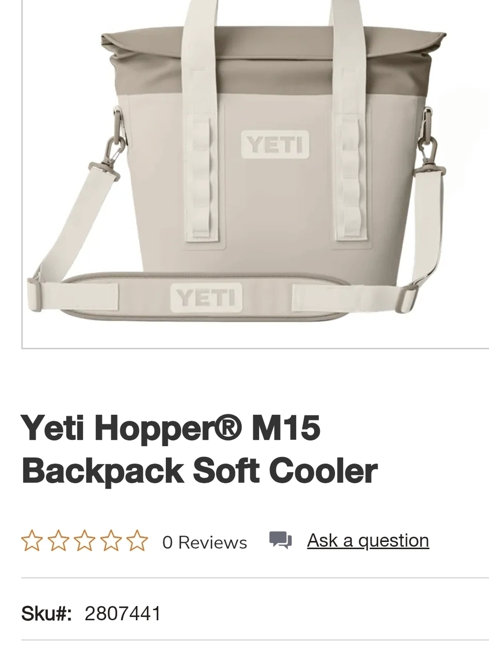 Yeti Hopper M15 Soft Cooler In Cape Taupe